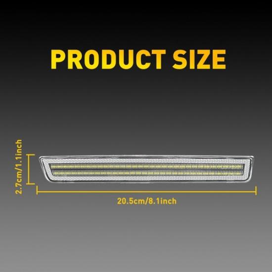 2X Clear Lens White LED Rear Side Marker Light For 2015- Dodge Challenger