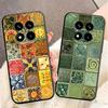 Italian Sicilian Style Floral Pattern Soft Phone Case for Xiaomi Redmi Note 12 13 14 15 Pro Plus 11 12S 11S 11T 10 4G Black Cove