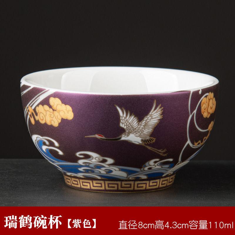 New Crane Cup Colorful Tea Cup Enamel Teacup Ceramic Chinese Kung Fu Tea Set Luxuriant Master Cup Enamel Ceremonial Cup Tea
