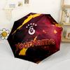 Galatasaray1 Customize Text Umbrella Portable Automatic Umbrella Compact 8-Rib Design Durable Plastic Iron for Outdoor Daily Use Elegant