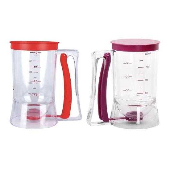 Handheld Batter Funnel Separator BPA-Free Safe Materials Leak-Proof Sealing Precise Measurement 1-4 Cups Integrated Baking Funnel