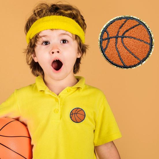 Iron-on Baseball Embroidered Patch Sticker Tear-Resistant Wrinkle-Free Football Volleyball Basketball Applique Patches with Hot Melt Adhesive