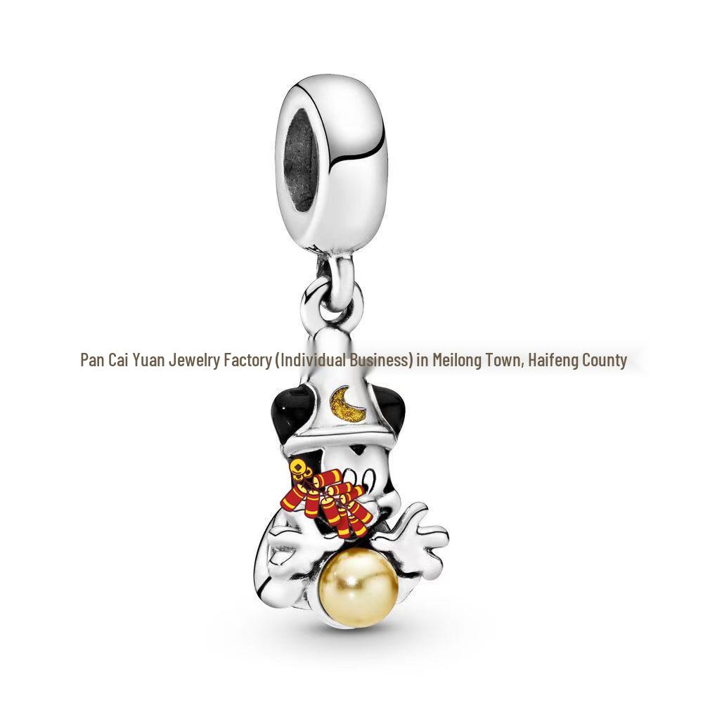 Pan Jia S925 White Copper Cartoon Pendant Beads for DIY Bracelet & Necklace Jewelry