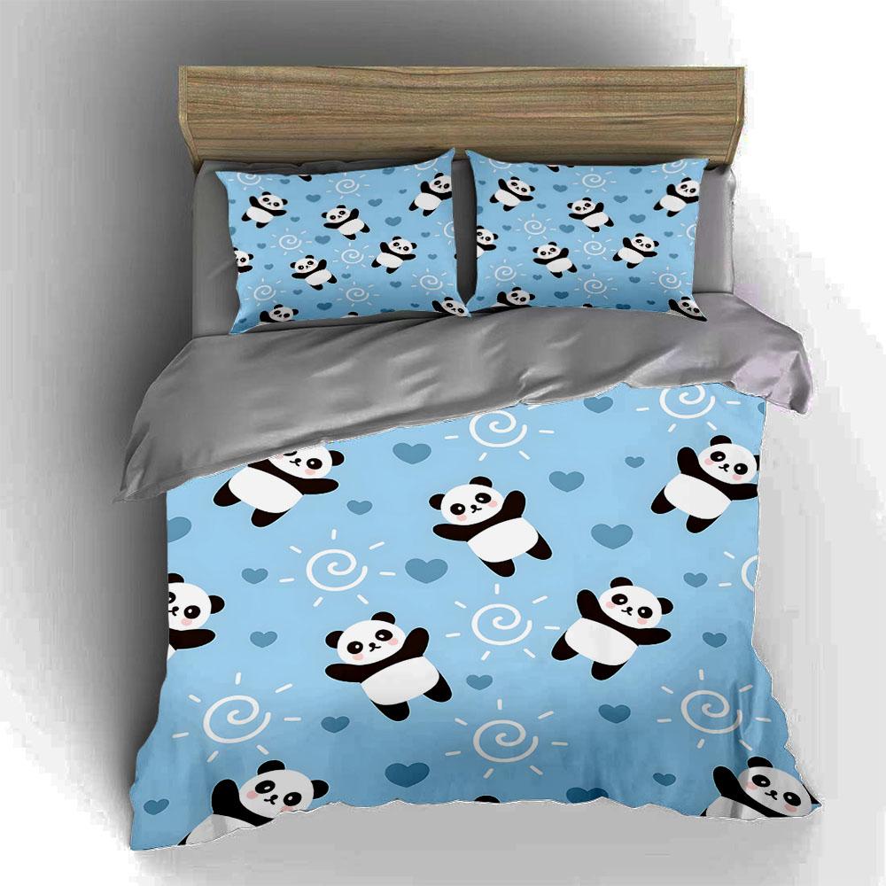 Pandas, hearts, spirals. Bedding Duvet cover sets Duvet covers Pillowcases gifts (1 * Duvet Cover 2 * Pillowcases, without duvet insert)