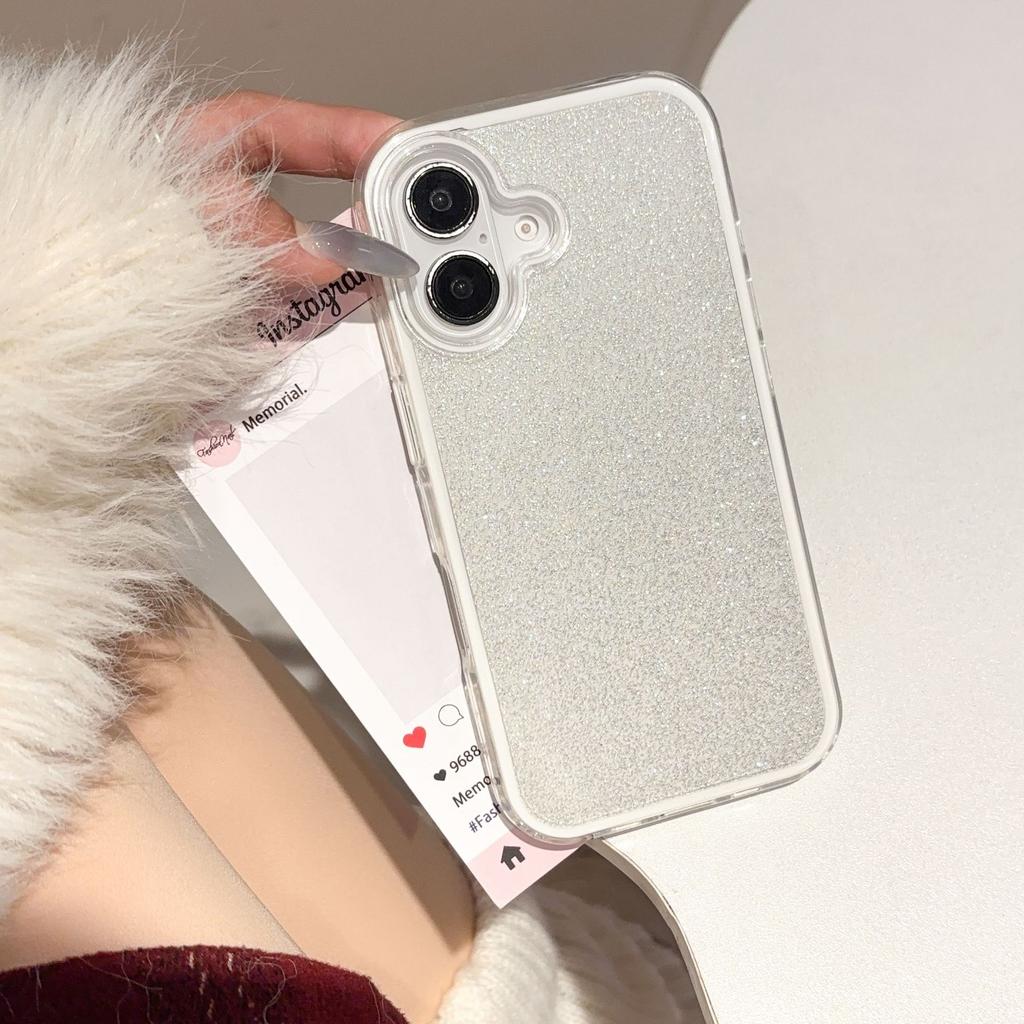 Jelly Two-in-One IMD Glitter Case for iPhone 16 Pro Max Apple 17 Phone Case 15/14 Korean Style Ins