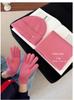 High quality% Australian wool solid color hat scarf gloves three-piece winter warm knitted suit women