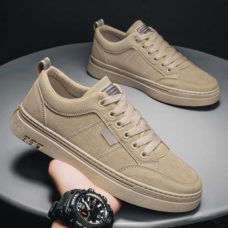 Fashion Brand Men Casual PU Leather Shoes Trend Men's Board Shoes Wild Mens Flats Shoe Waterproof Non-slip Skateboard Shoe Male Footwear