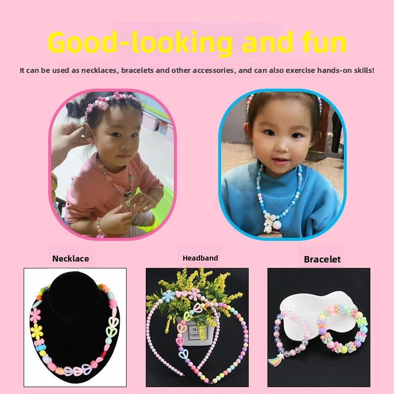 Children Bead Crafting Set Colorful Plastic Materials Handmade Accessories Gift