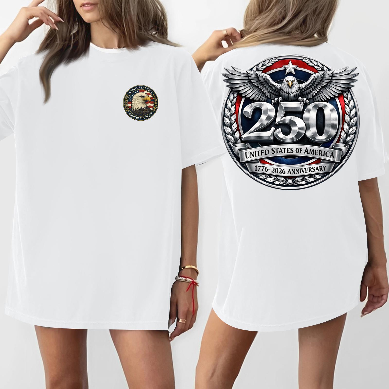 Women s Casual Fashion Round Neck Casual American Flag Print Short Sleeve T-Shirt Top M белый