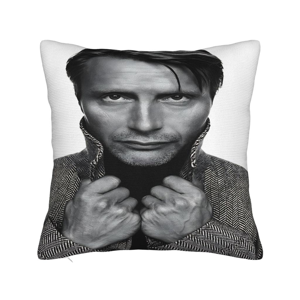 Federa Cuscino Attore Bello Mads Mikkelsen Copricuscino Personalizzato Federe Kawaii Per Divano Arredamento Casa