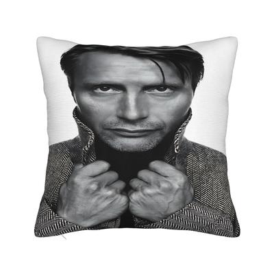 Mads Mikkelsen Hübscher Schauspieler Kissenbezug Benutzerdefinierte Kissenhülle Kawaii Kissenbezüge Für Sofa Heimdekoration