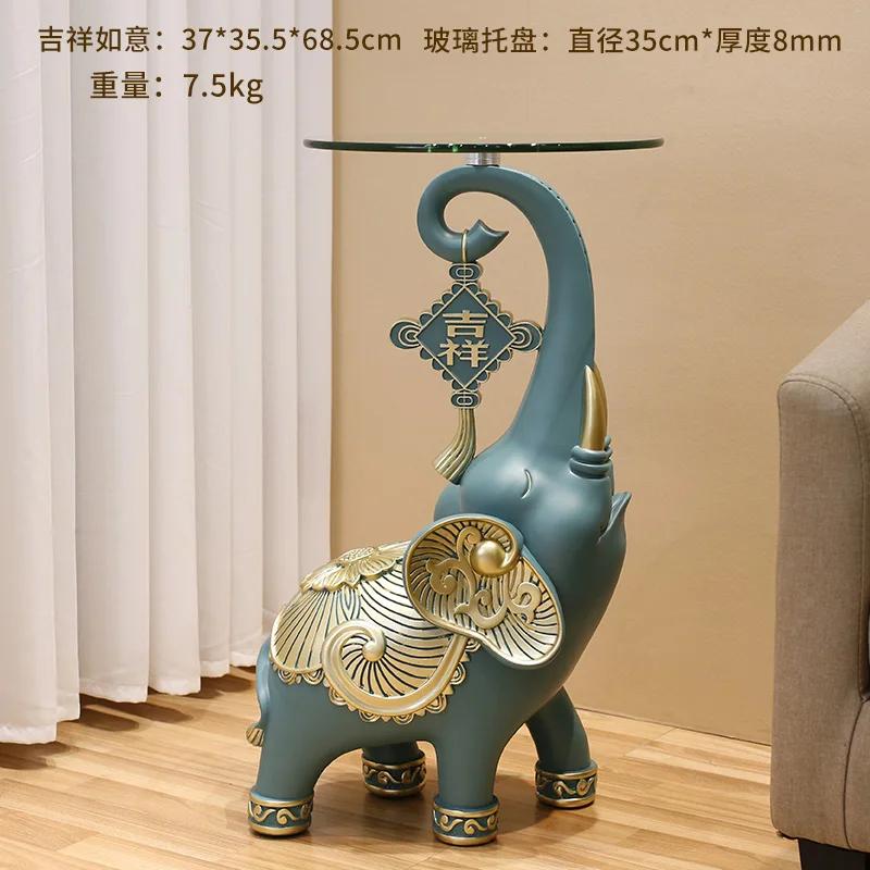 Home Dector Elephant Statue Floor Storage Housewarming Gifts Living Room Home Side Decoration TV Cabinet Tea Table LargeOrnament