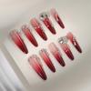 Zhuoshimei Handmade Luxe Autumn/Winter Light Luxury Nail Patches - Gentle Whitening Medium-Length Nails