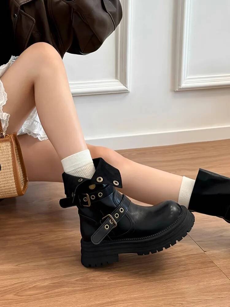 Women'S Ankle Boots  New Arrival Brown Ankle Boots Friendly Thick Soled Maillard Mid Calf Short Boots