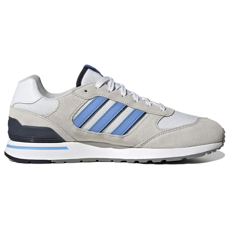 Adidas Neo Run 80s Comfortable Trendy Fabric Slip Resistant Durable Lightweight Low Top Casual Running Shoes Men Sneakers Gray Blue HP6111