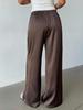 Women's Satin Low-Rise Retro Casual Pants - Perfect for Commuting