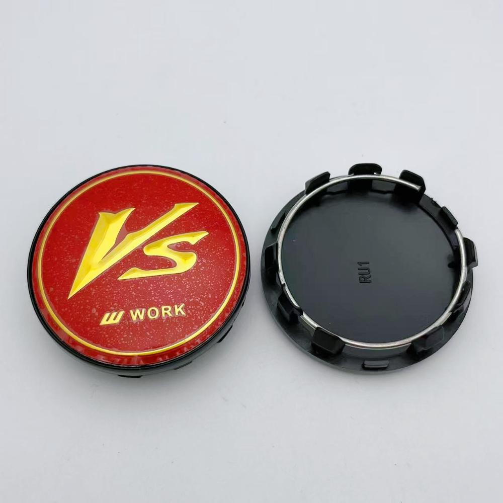 4pcs 59mm Car Wheel Center Caps With VS W Work Logo Emblem Wheel Hubcaps Auto Rim Center Cover Replace Car Styling Accessories