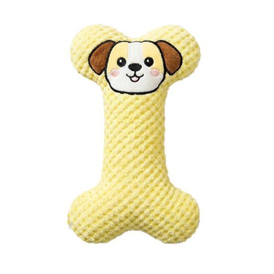 

Plush Bone Dog Toy Soft Bone Dog Chew Toy with Gentle Sound Low Noise Tooth Cleaning Toy for Small Medium Dogs Teething Snuggling S
