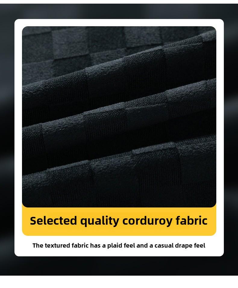 Men's Checkerboard Corduroy Wide-Leg Pants - Casual, Loose Straight Fit for Spring and Summer