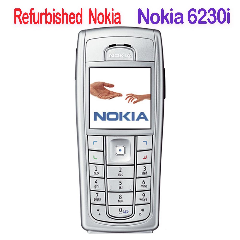 

90% новый Восстановленный Оригинальный мобильный телефон Nokia 6230i 1 Battery 1 Charger серебряный