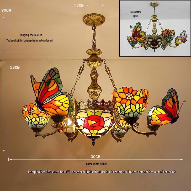Tiffany Butterfly Pendant Light for Bedroom, Dining Room, Bar, Coffee Shop, Creative Club, KTV, and Counter Lighting
