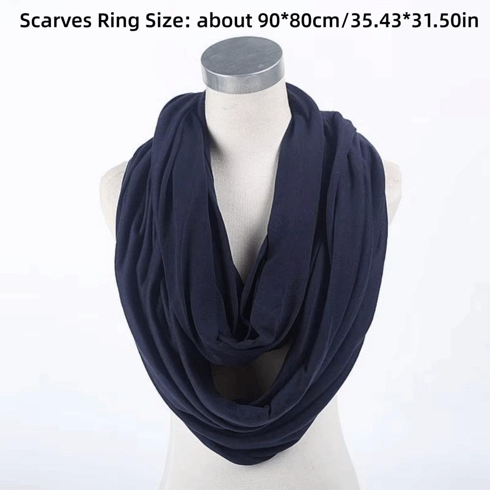 Soft Infinity Scarf Solid Color Loop Scarf Fashion Circle Scarf  for Women