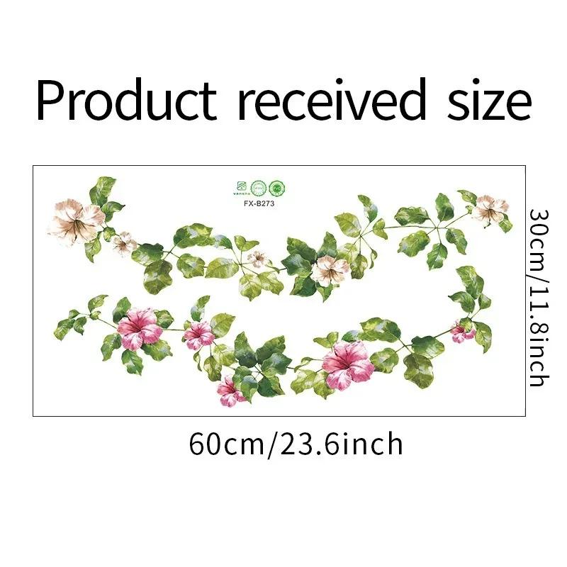 Autocolant de Perete cu Viță de Flori cu Frunze Verzi Decorațiuni Dormitor Living Murală Acasă Autocolante Dulap Înfrumusețează Tapetul