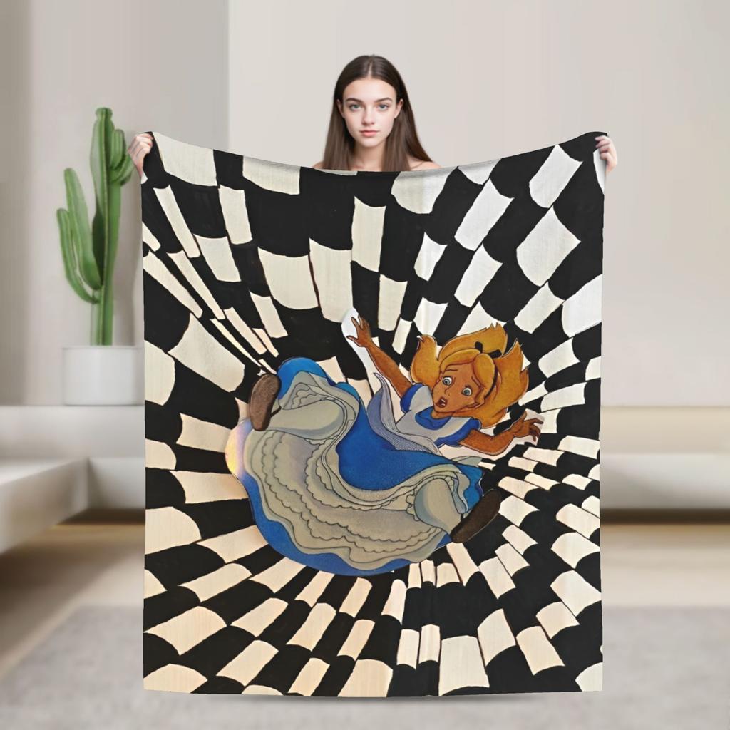 Cartoon Alice in Wonderland  Blankets  Flannel Awesome Warm Throw Blankets for Bed Sofa Autumn/Winter