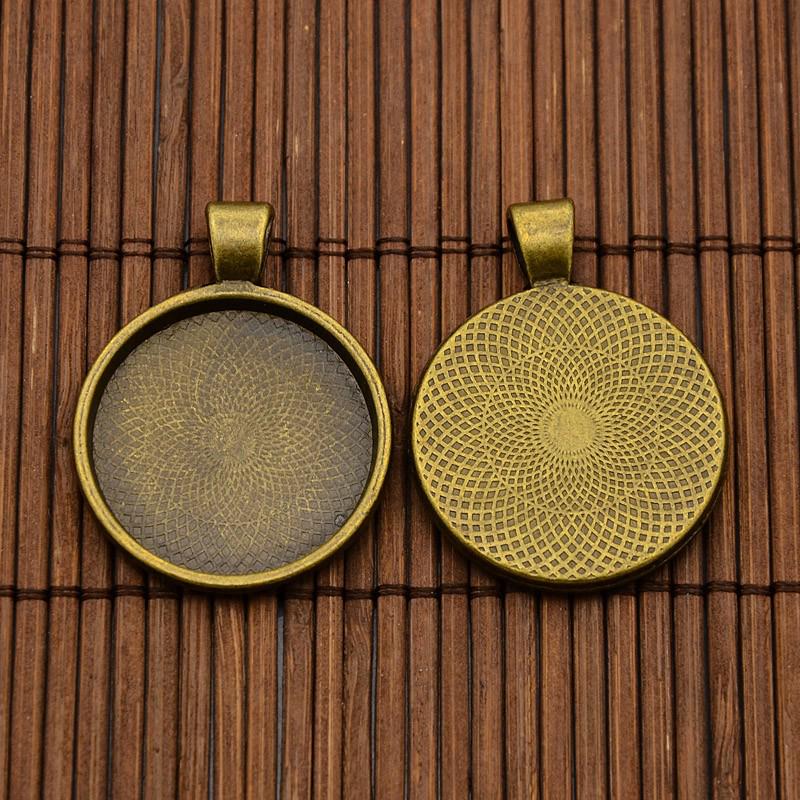 DIY Retro Oval Time Gem Glass Pendant Base Jewelry Accessory