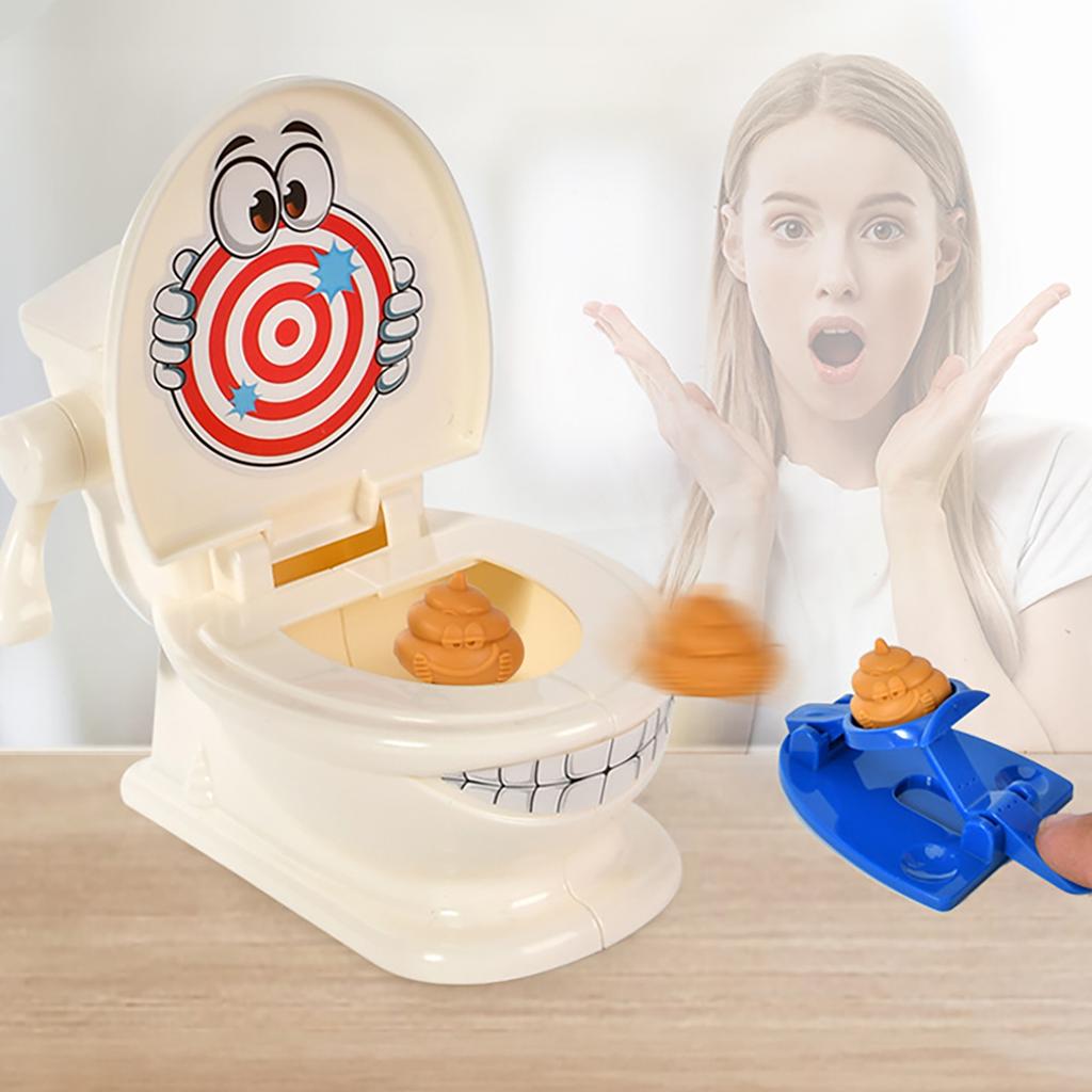 Two Person Interactive Catapult Throwing Toilet Bowl Battle Tabletop Coordination Parent-Child Game Catapult Toy