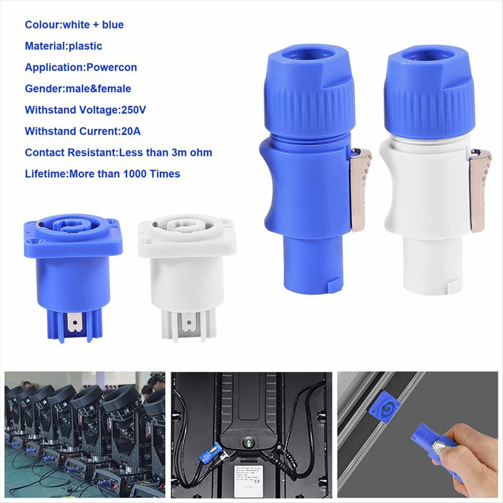 20Set PowerCON Type A NAC3FCA+NAC3MPA-1 Chassis Plug Panel Adapter