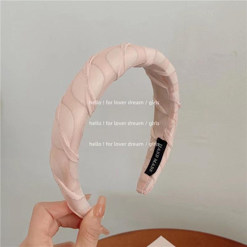 2023 Women's Pink Wide-Edged Hair Hoop: Sweet Summer Headdress for Face Wash