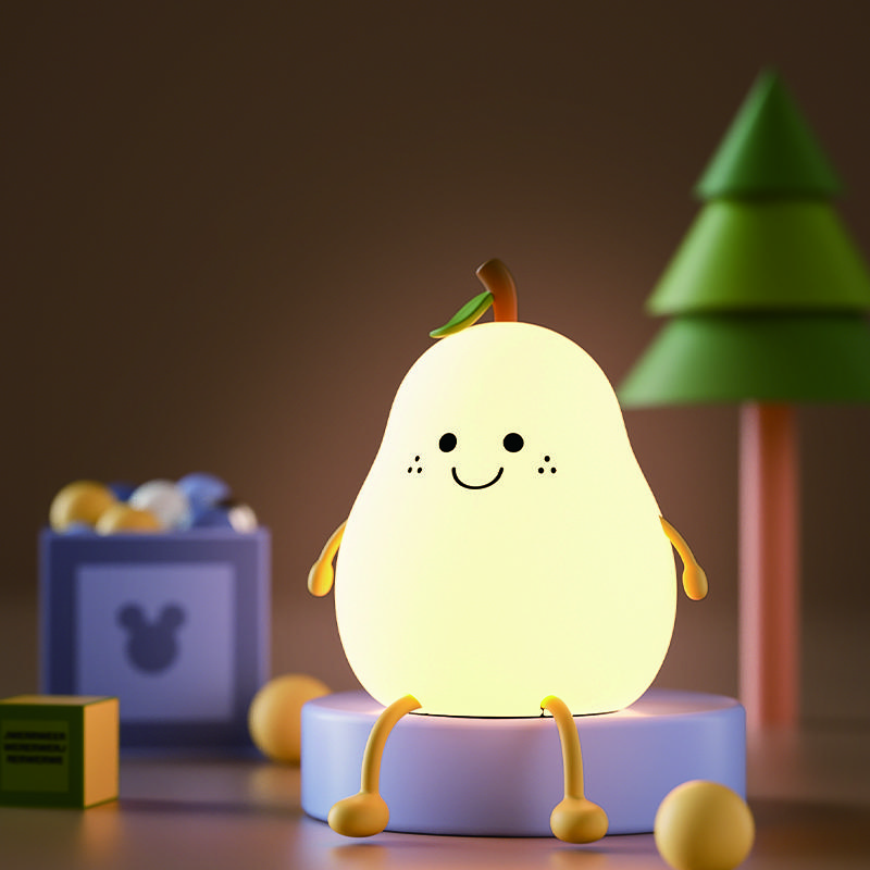 Pear Night Light, kids bedroom , rechargeable, as decoration, fruit shaped , creative gift