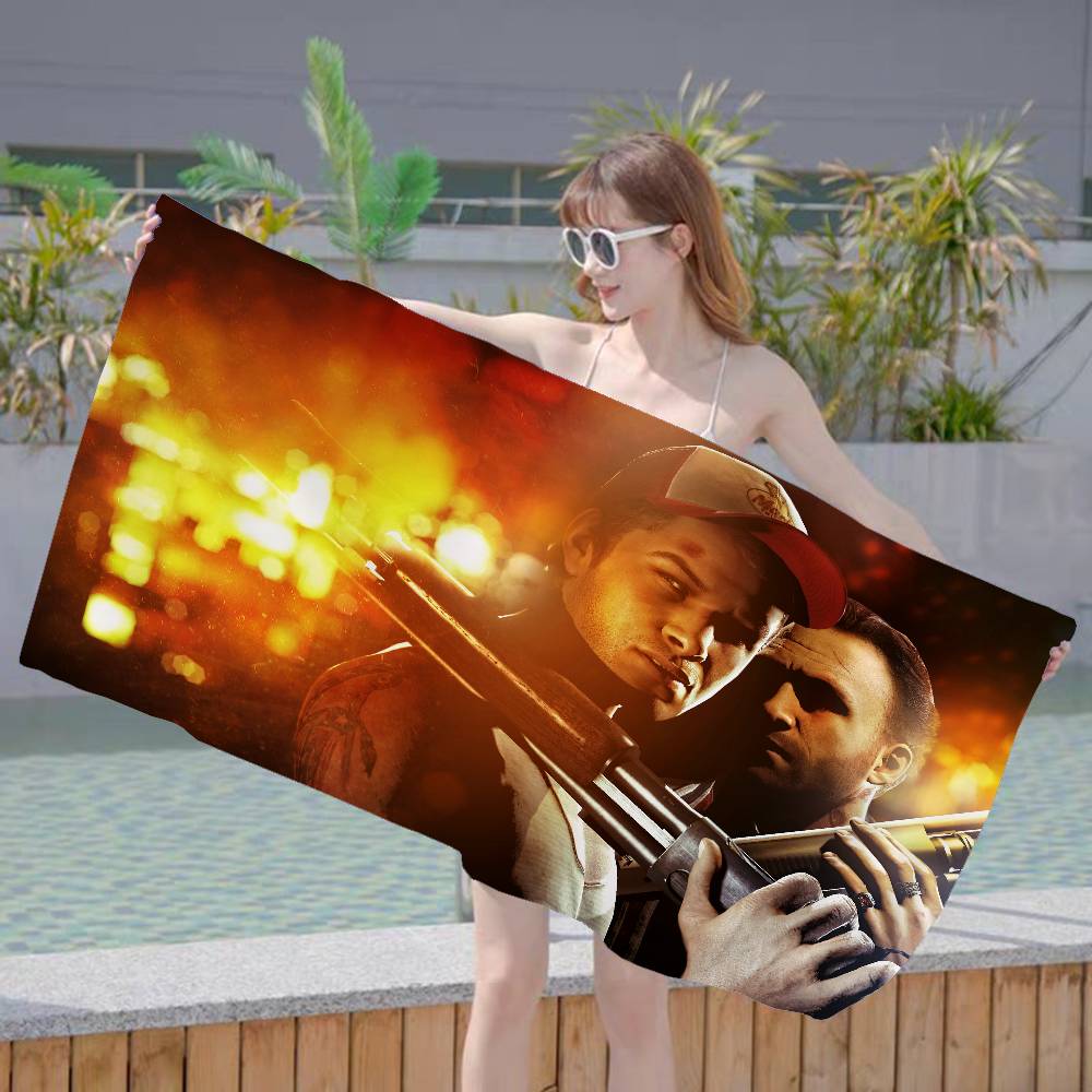 Action Game L-Left 4 Dead Beach Towel Colorful Bath Towels for Girl Microfiber Quick Dry Custom Sand Free Beach Yoga Spa Gym