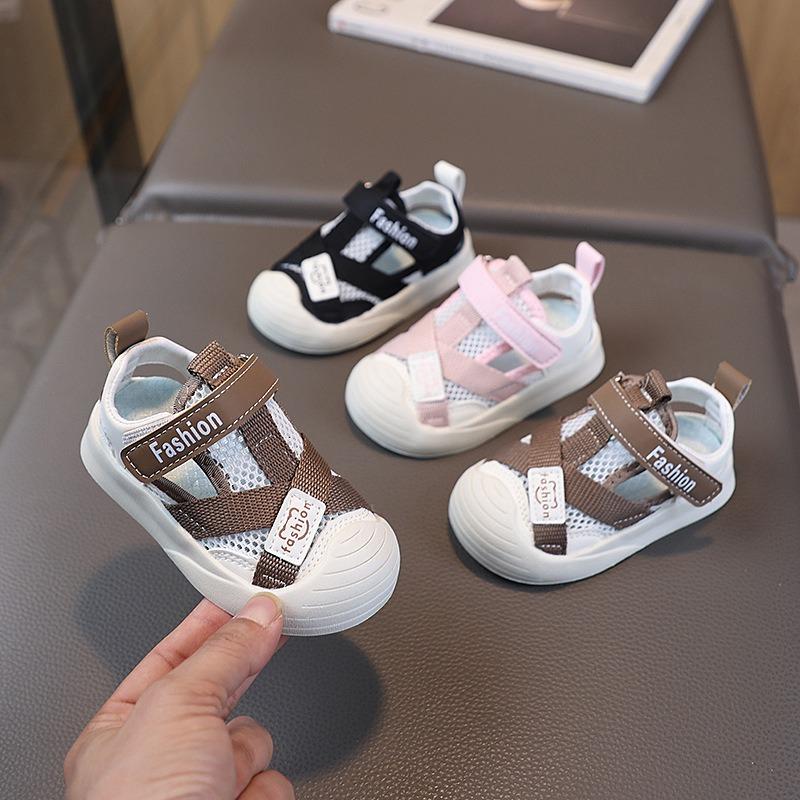 Unisex Baby Soft Sole Closed Toe Protective First Walker Mesh Sandals