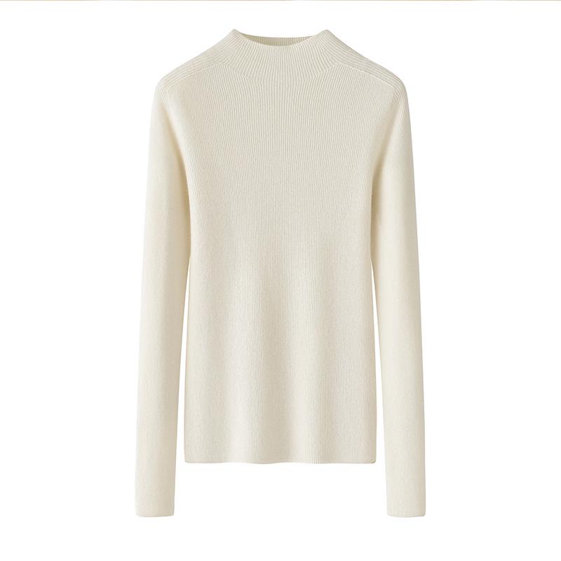 Premium Women's Slim-Fit Cashmere Half-High Neck Sweater - Custom Pantone Colors Available