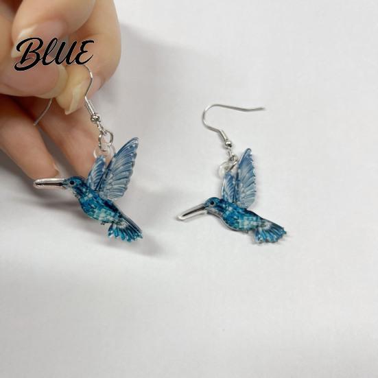 Lady Ear Jewelry 1 Pair Acrylic Colorful Bird Dangle Earrings