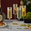 175ML Transparent Striped Plastic Goblet Unbreakable Wine Glass Luxury Cocktail Champagne Cup For Party Drinkware