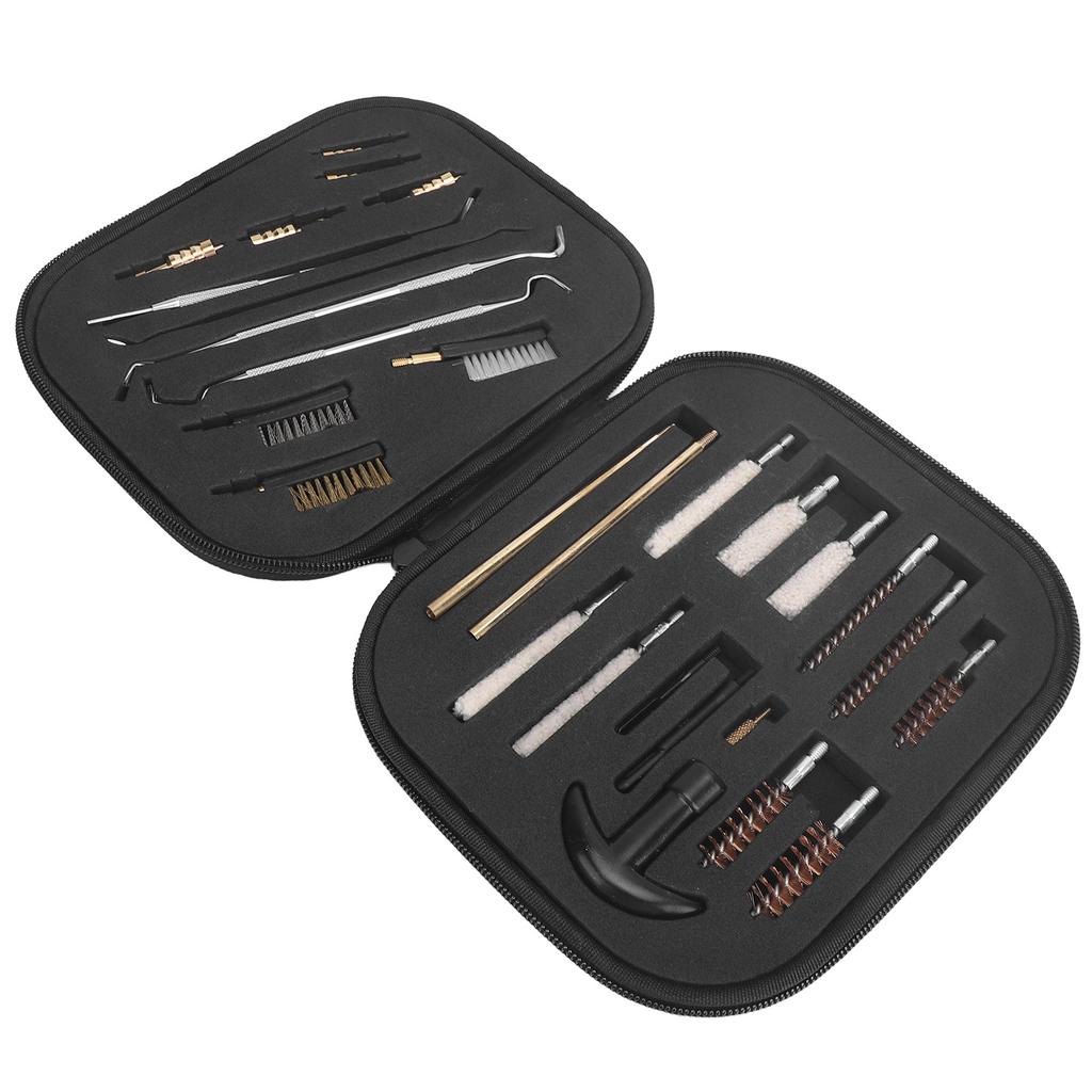 28PCS Hunting Supplies Cleaning Kit Copper Barrel Cleaning Rod Kit with Carrying Case for Pipe Dust
