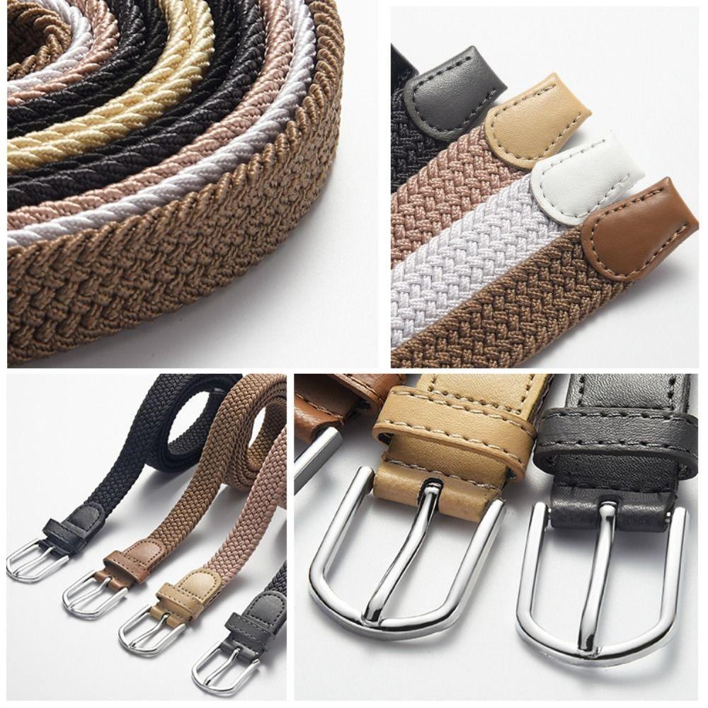 Lochfreier Elastischer Gürtel Vielseitiger Webgürtel Stretch Canvas Geflochtene Gürtel Für Damen Herren