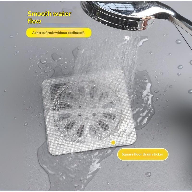 50PCS Adhesive Insect Proof Floor Drain Stickers Disposable Hair Filter for Bathroom Kitchen Laundry Sink