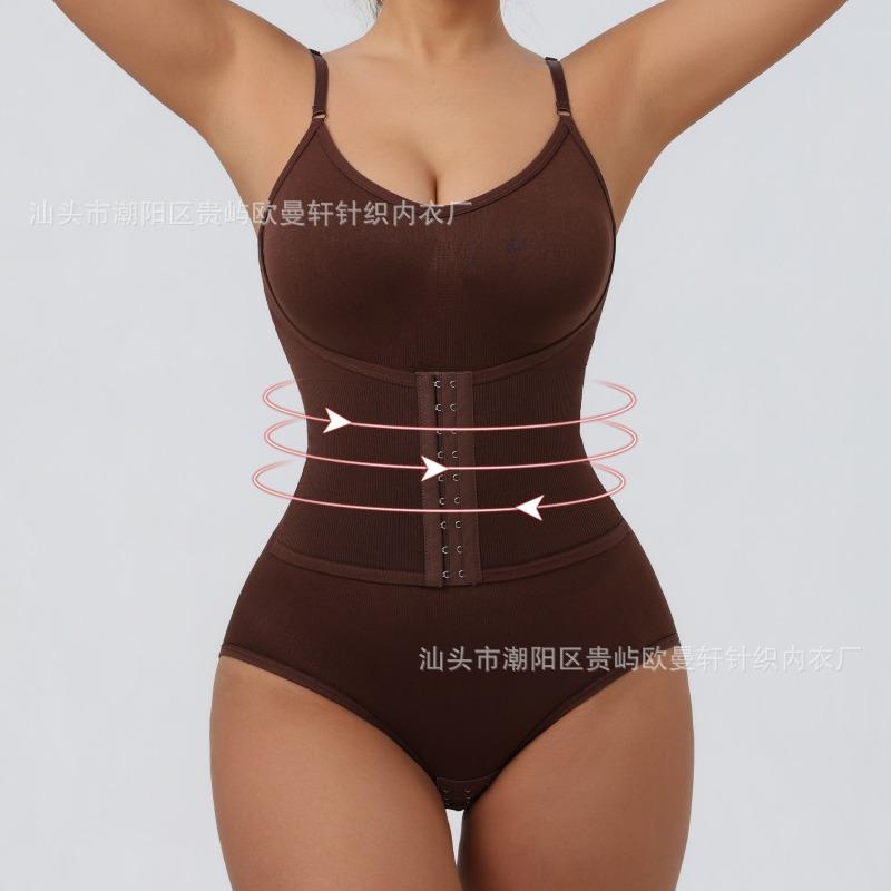 Double-button, Waist-cinching, Strapless Shapewear Bodysuit; Bust-lifting, Waist-cinching, Butt-lifting Shapewear; Form-fitting Strapless Lingerie