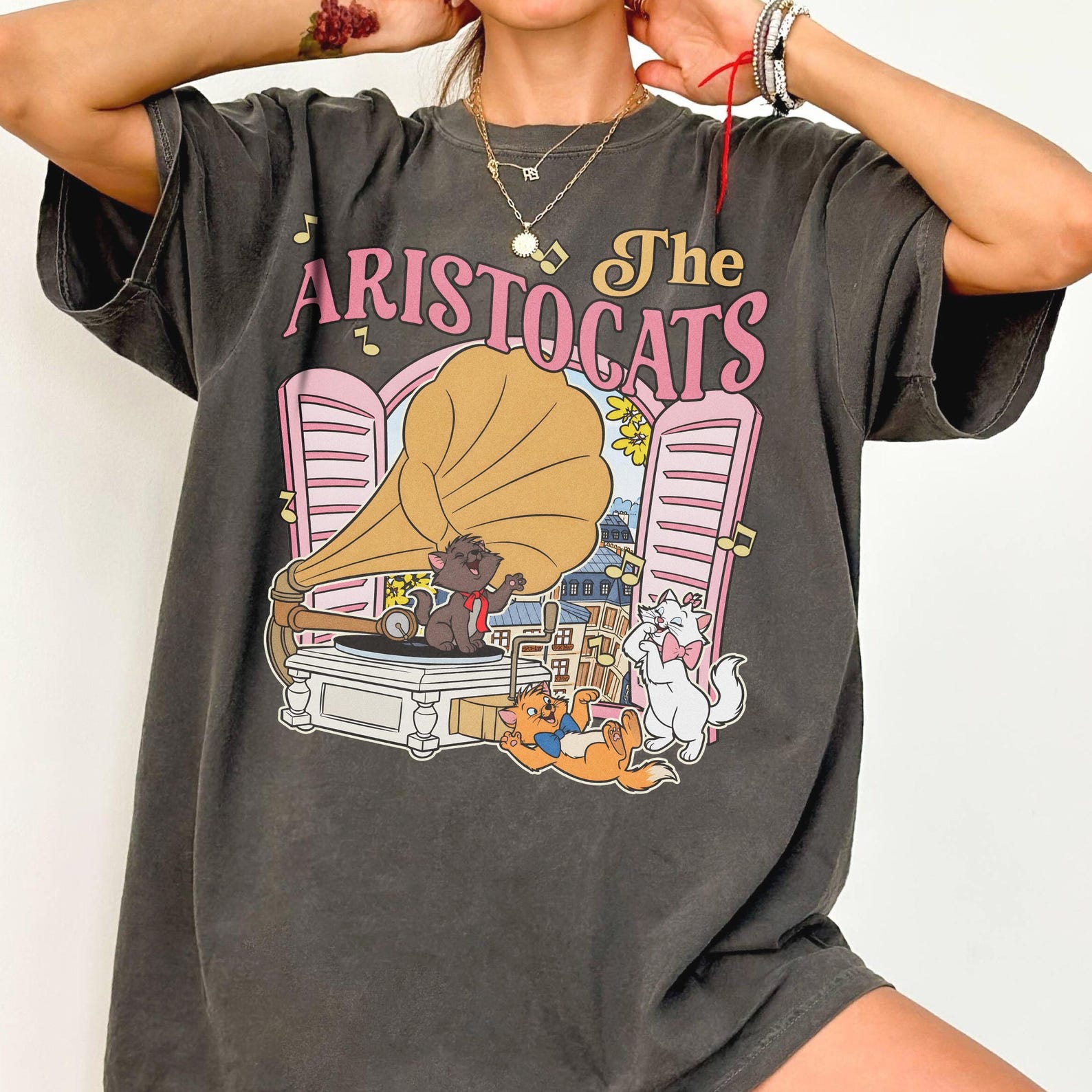 Marie Toulouse & Berlioz Comfort Colors Shirt, Retro Aristocats Movie Tee, Disney Cat Graphic Shirt XL