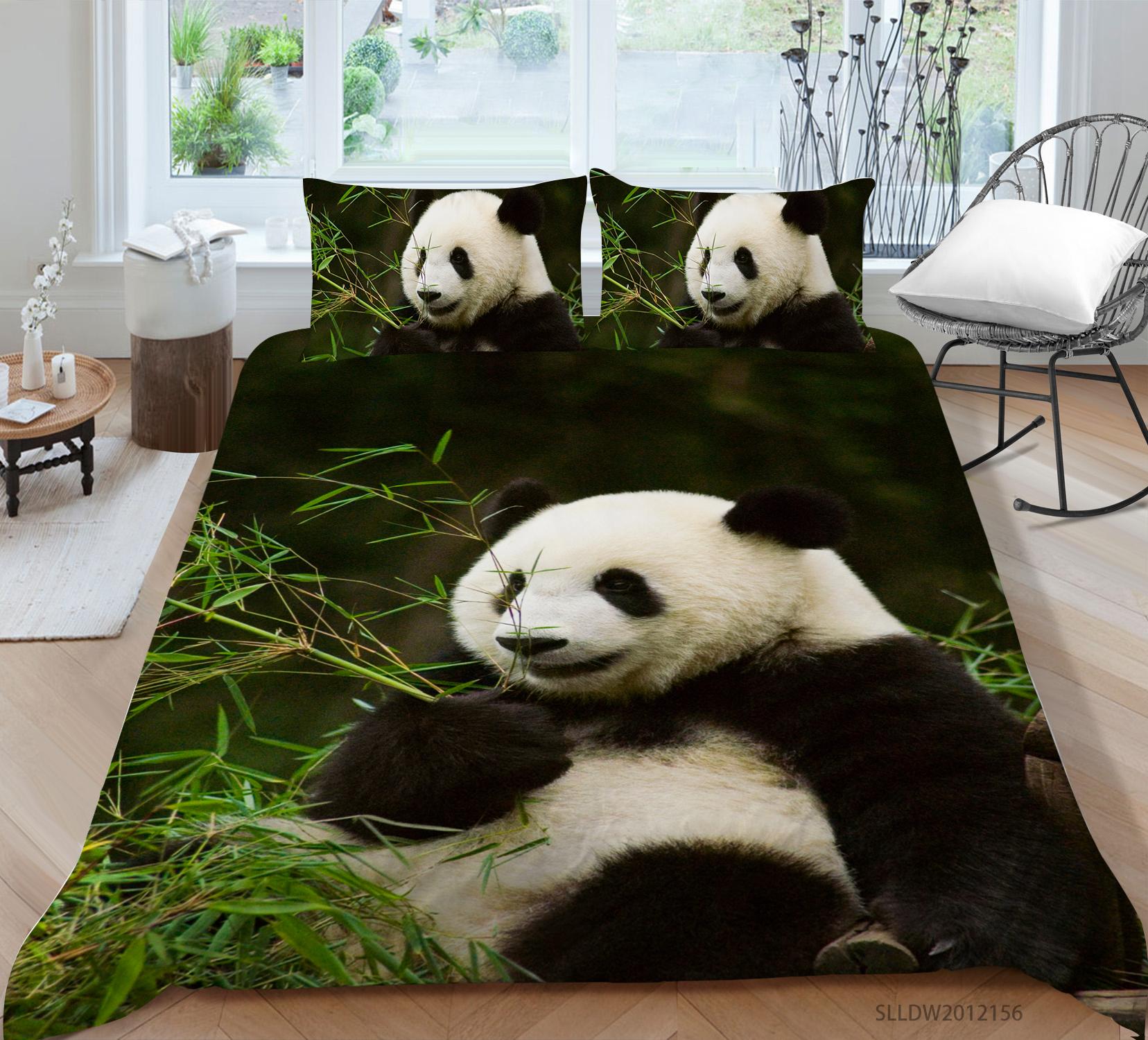 

Комплект постільної білизни серії 3D Panda Тематичні тварини Серія ковдр Наволочка 2 або 3 шматки тканини з мікрофібри AU Дуже великі прикраси для дому Baby 100x135cm