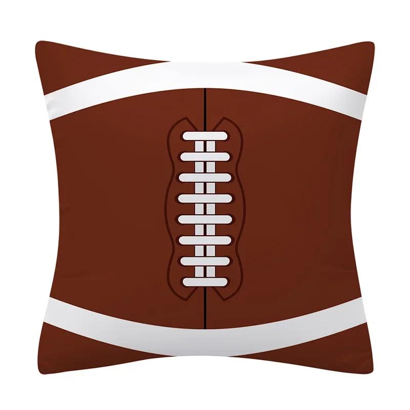 Federa per Cuscino Stampata Calcio Basket Rugby 45x45cm Federa Decorazione Casa Copricuscino Divano Auto Copricuscino Decorativo