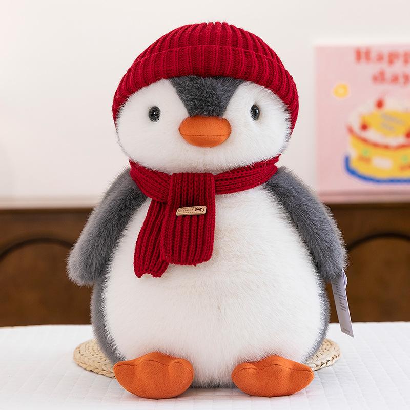 

Cute penguin plush toy doll soft cute children soothing puva doll to give boyfriend and girlfriend Valentine s Day gift 30cm 0.22kg