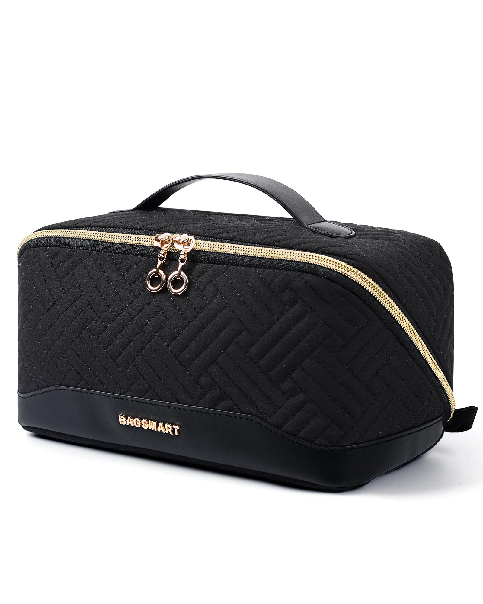 

BAGSMART Women s Cosmetic Bag Large Capacity Storage Waterproof Makeup Bags Wide-open Cosmetic Pouch travel essentials чёрный