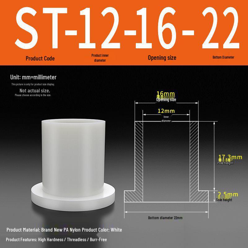 T-förmige Nylon-Unterlegscheibe: Konvex-Konkave Schraubwellenhülse, Stufen-Kunststoffscheibe, Nylonbuchse, Isolierkapsel ST2-ST35