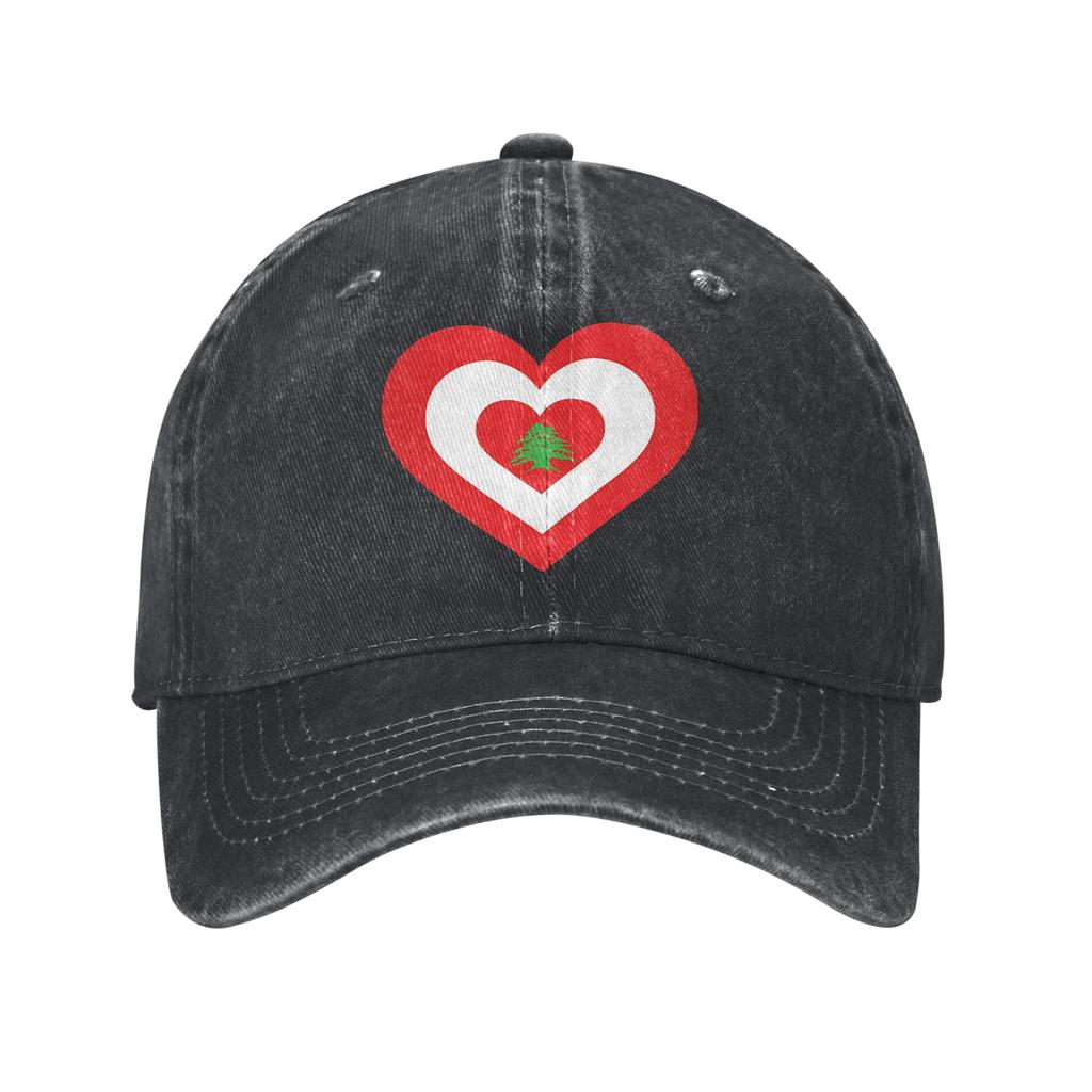 Lebanon Flag Heart Accessories Baseball Caps Unisex Casual Caps Hat Adjustable Trucker Hats Snapback Cap