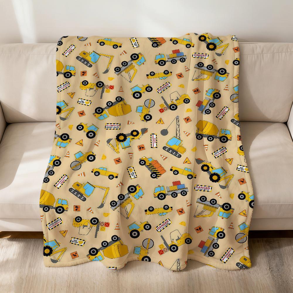 Samochodzik kreskówka ciężarówka koparka wyścigowy Flanelowy miękki ciepły pluszowy koc sofa salon zwierzę dom sypialnia prezent dom Samochód przenośny